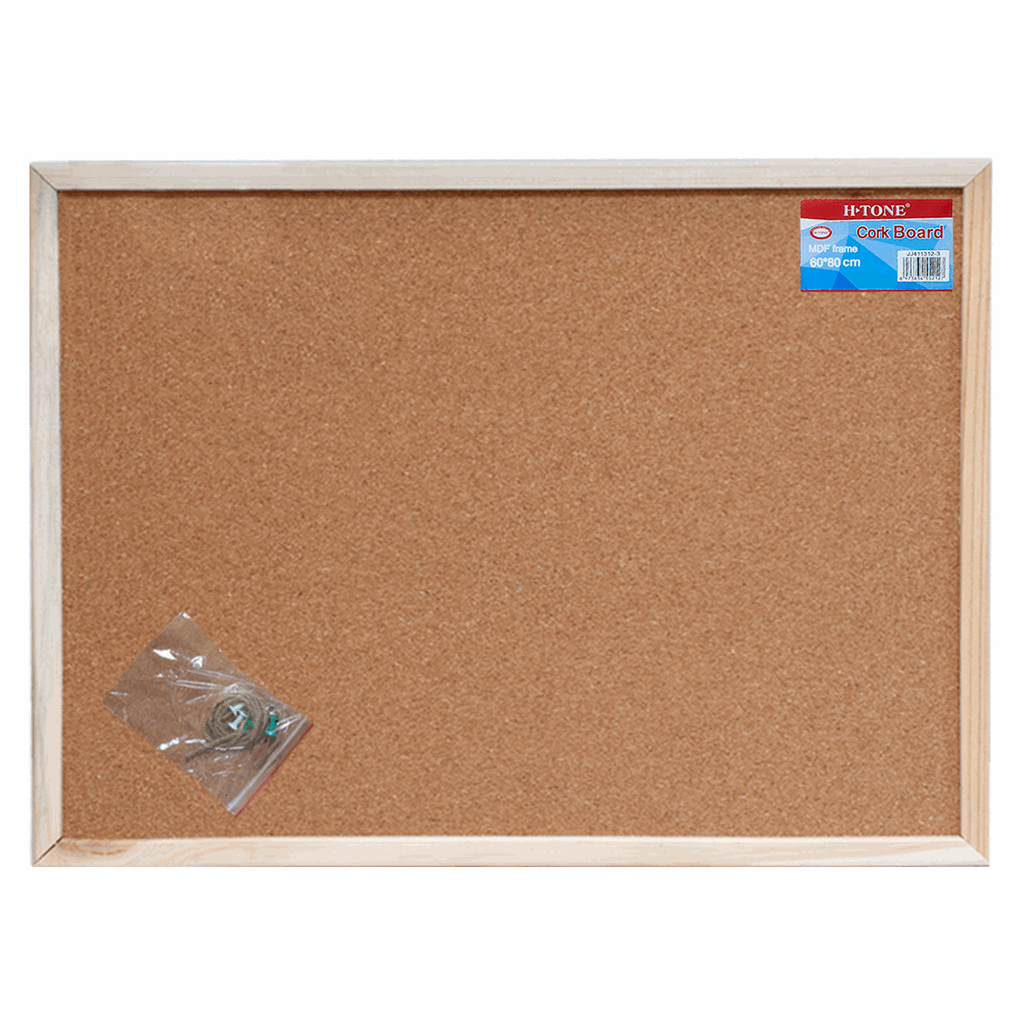 Дошка коркова 60х80 см, дерев'яна рамка H-Tone (JJ411312-3)